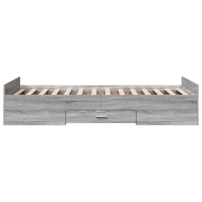 vidaXL Bedframe met lades bewerkt hout grijs sonoma eiken 100x200 cm