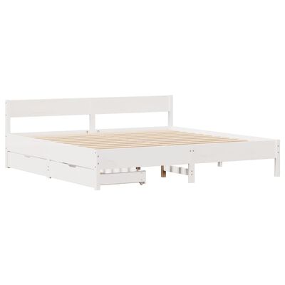 vidaXL Bedframe zonder matras massief grenenhout wit 200x200 cm