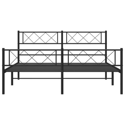 vidaXL Bedframe met hoofd- en voeteneinde metaal zwart 140x190 cm