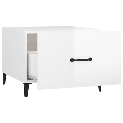 vidaXL Salontafel met metalen poten 50x50x40 cm hoogglans wit