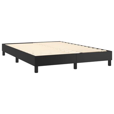 vidaXL Boxspring met matras kunstleer zwart 140x200 cm