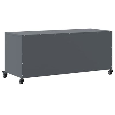 vidaXL Tv-meubel 100,5x39x43,5 cm staal antracietkleurig