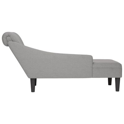 vidaXL Chaise longue met kussen en rechterarmleuning stof wolk grijs