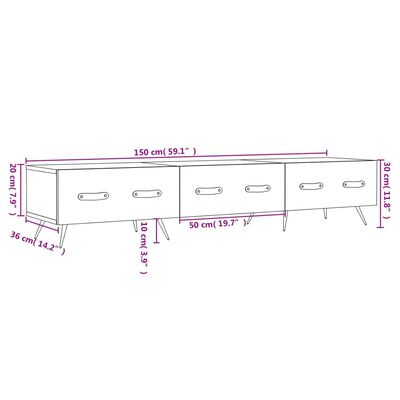 vidaXL Tv-meubel 150x36x30 cm bewerkt hout wit