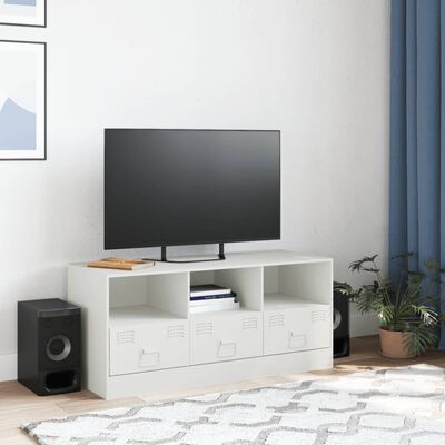 vidaXL Tv-meubel 99x39x44 cm staal wit