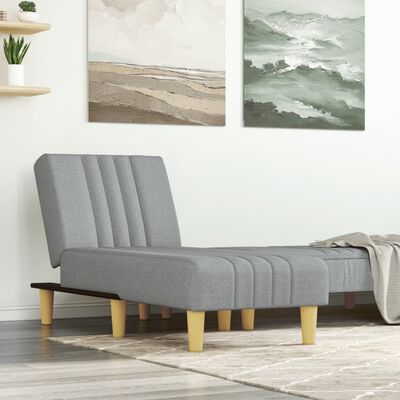 vidaXL Chaise longue stof lichtgrijs