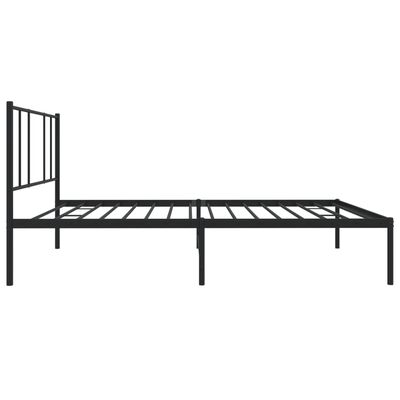 vidaXL Bedframe met hoofdbord metaal zwart 107x203 cm