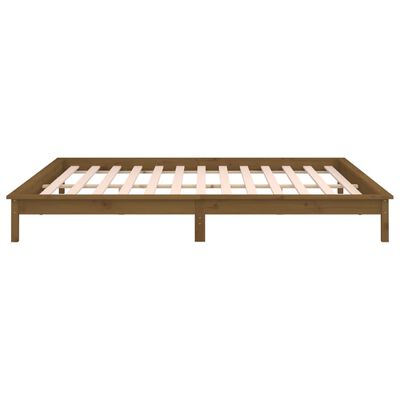 vidaXL Bedframe LED massief hout honingbruin 150x200 cm