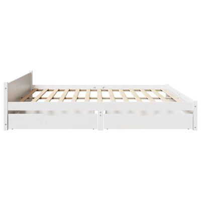 vidaXL Bedframe zonder matras massief grenenhout wit 200x200 cm