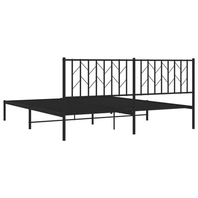 vidaXL Bedframe met hoofdbord metaal zwart 183x213 cm