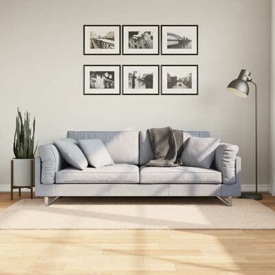 vidaXL Vloerkleed HUARTE laagpolig zacht wasbaar 100x200 cm beige