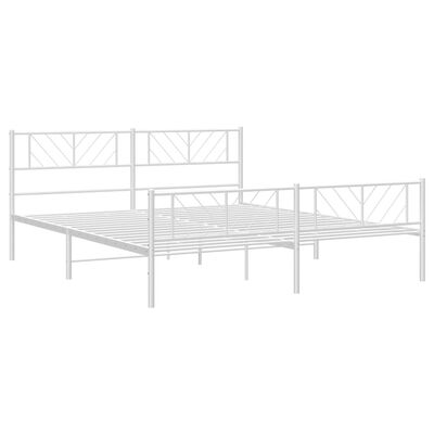 vidaXL Bedframe met hoofd- en voeteneinde metaal wit 180x200 cm