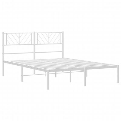 vidaXL Bedframe met hoofdbord metaal wit 140x200 cm