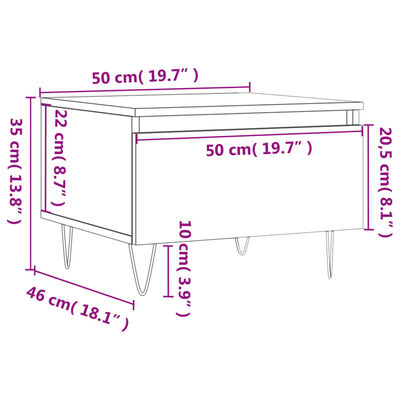 vidaXL Salontafel 50x46x35 cm bewerkt hout zwart