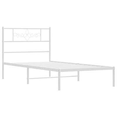 vidaXL Bedframe met hoofdbord metaal wit 107x203 cm