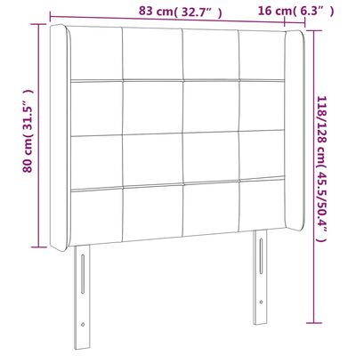 vidaXL Hoofdbord LED 83x16x118/128 cm fluweel zwart