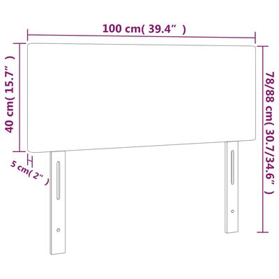 vidaXL Hoofdbord 100x5x78/88 cm fluweel donkergrijs