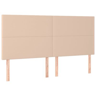 vidaXL Boxspring met matras en LED kunstleer cappuccinokleur 200x200cm