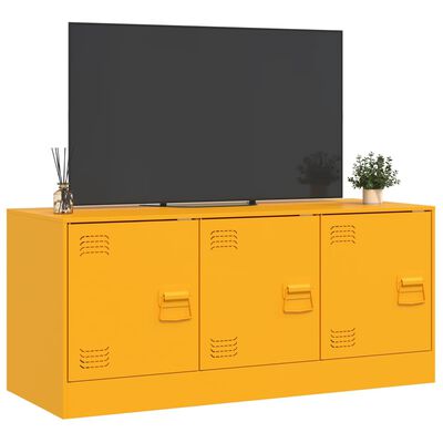 vidaXL Tv-meubel 99x39x44 cm staal mosterdgeel