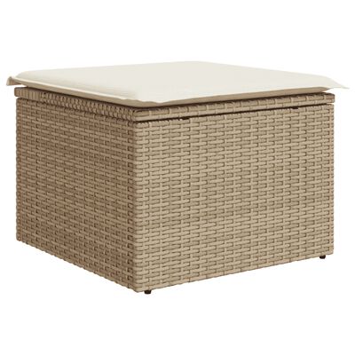 vidaXL 5-delige Loungeset met kussens poly rattan beige