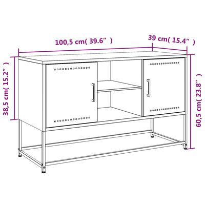 vidaXL Tv-meubel 100,5x39x60,5 cm staal roze