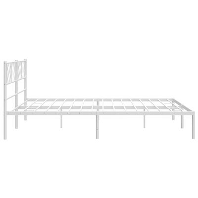 vidaXL Bedframe met hoofdbord metaal wit 193x203 cm