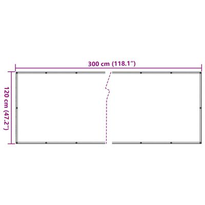 vidaXL Balkonscherm plantpatroon 300x120 cm PVC groen