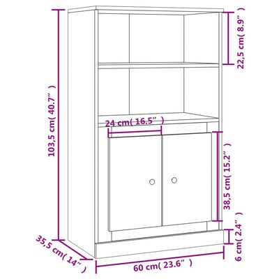 vidaXL Hoge kast 60x35,5x103,5 cm bewerkt hout sonoma eikenkleurig