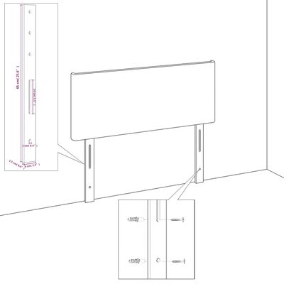 vidaXL Hoofdbord 100x5x78/88 cm stof donkergrijs