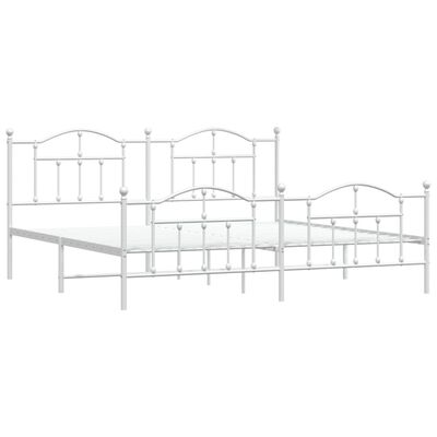 vidaXL Bedframe met hoofd- en voeteneinde metaal wit 200x200 cm