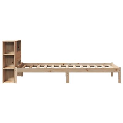 vidaXL Bed met boekenkast zonder matras massief grenenhout 90x190 cm