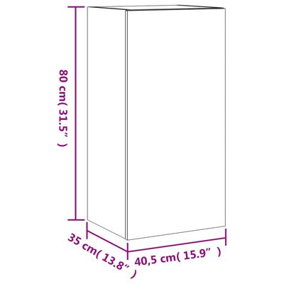 vidaXL Tv-wandmeubel met LED-verlichting 40,5x35x80 cm bruineikenkleur