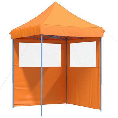 vidaXL Partytent inklapbaar pop-up met 2 zijwanden oranje