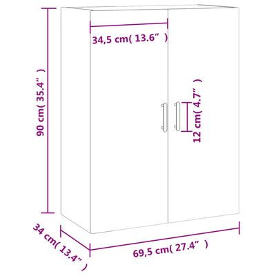 vidaXL Hangkast 69,5x34x90 cm betongrijs