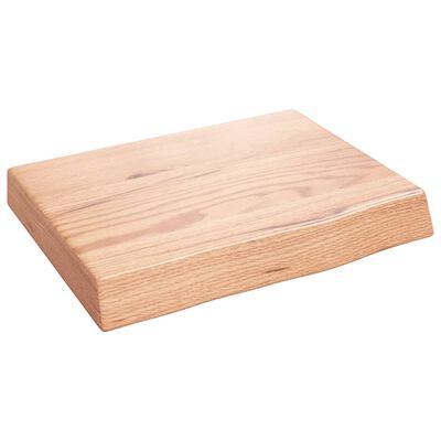 vidaXL Wastafelblad 40x30x(2-6) cm behandeld massief hout lichtbruin