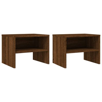 vidaXL Nachtkastjes 2 st 40x30x30 cm bewerkt hout bruin eikenkleur