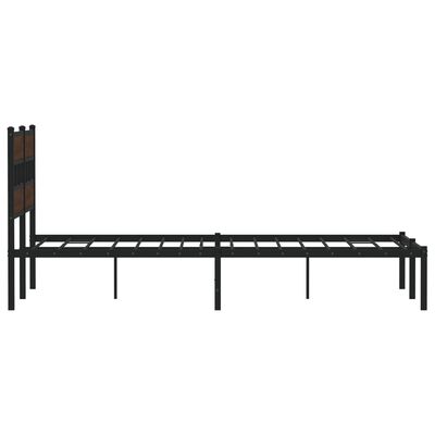 vidaXL Bedframe met hoofdbord zonder matras bruin eiken 140x190 cm