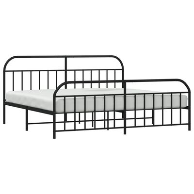 vidaXL Bedframe met hoofd- en voeteneinde metaal zwart 193x203 cm