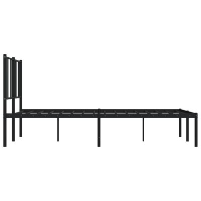 vidaXL Bedframe met hoofdbord metaal zwart 160x200 cm