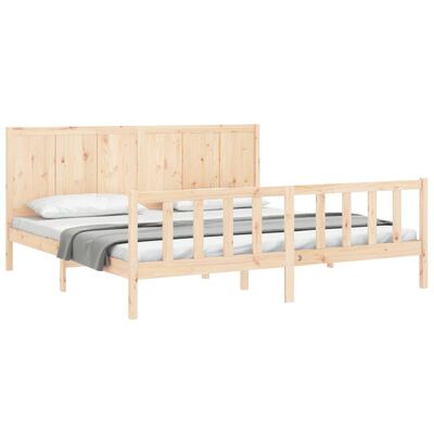 vidaXL Bedframe met hoofdbord massief hout