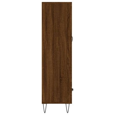 vidaXL Hoge kast 69,5x31x115 cm bewerkt hout bruin eikenkleur