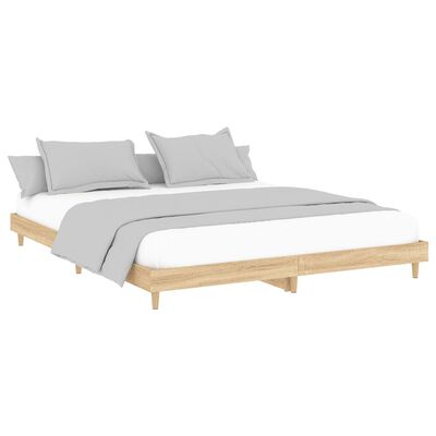 vidaXL Bedframe zonder matras hout sonoma eikenkleurig 150x200 cm