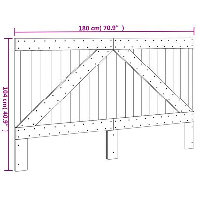 vidaXL Hoofdbord 180x104 cm massief grenenhout