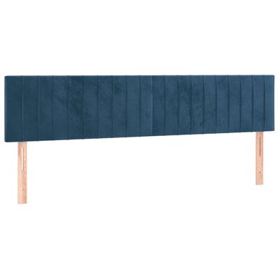 vidaXL Boxspring met matras fluweel donkerblauw 160x200 cm