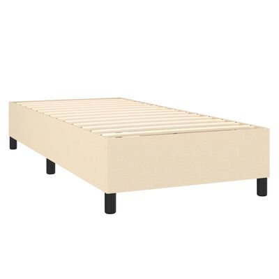 vidaXL Boxspring met matras stof crèmekleurig 90x200 cm