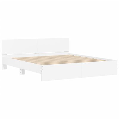 vidaXL Bedframe met hoofdeinde wit 160x200 cm