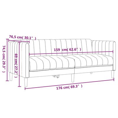 vidaXL 2-delige Loungeset stof bruin