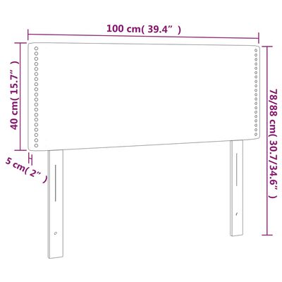 vidaXL Hoofdbord 100x5x78/88 cm fluweel donkergrijs