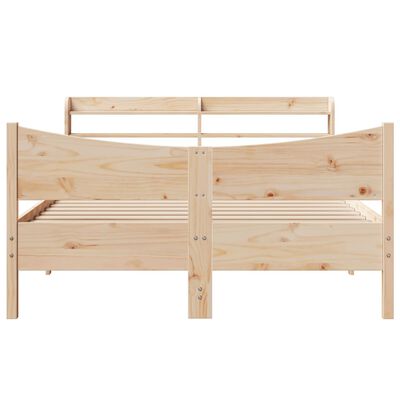 vidaXL Bedframe met hoofdbord massief grenenhout 140x190 cm