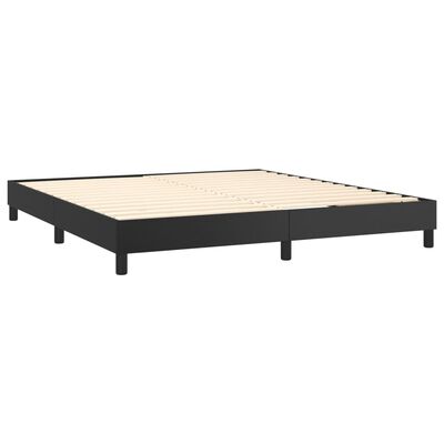 vidaXL Boxspring met matras kunstleer zwart 180x200 cm